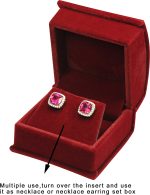 Navy Blue Color Luxury Velvet Multiple Use Earring Necklace Pendant Jewelry Gift Box for Wedding, Birthday, Valentine' Day, Mother's Day, Christmas...Comes with an Extra Individual White Packer Box Size 2.15〞(W)*2.15〞(D)*1.65〞(H)( Jewelry not included) - Image 3
